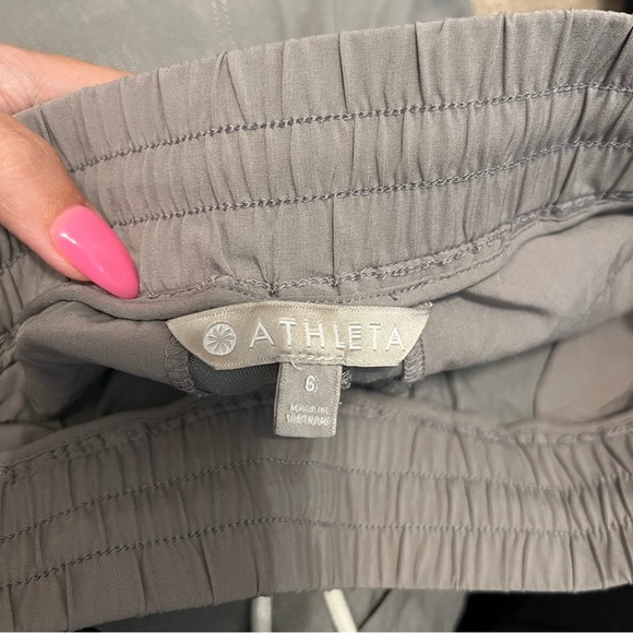 Athleta Bali Linen Ankle Pants In Silver Gray Size 6 - Picture 4 of 5